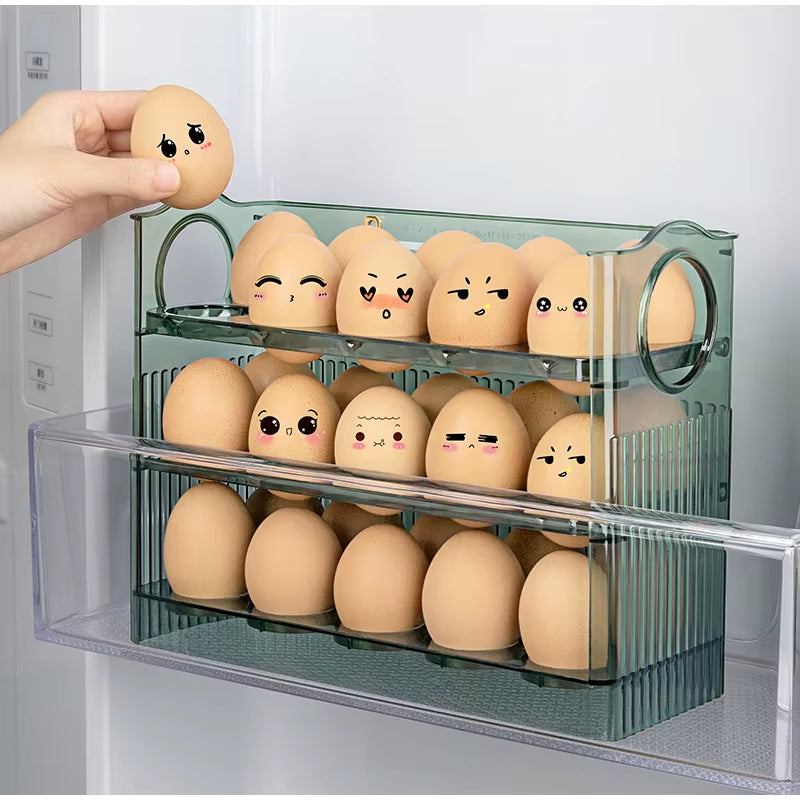 3 Layer Slide Egg Storage Box Ladder Style Egg Box Storage Refrigerator Side Door Large Capacity Automatic Egg Rolling Machine