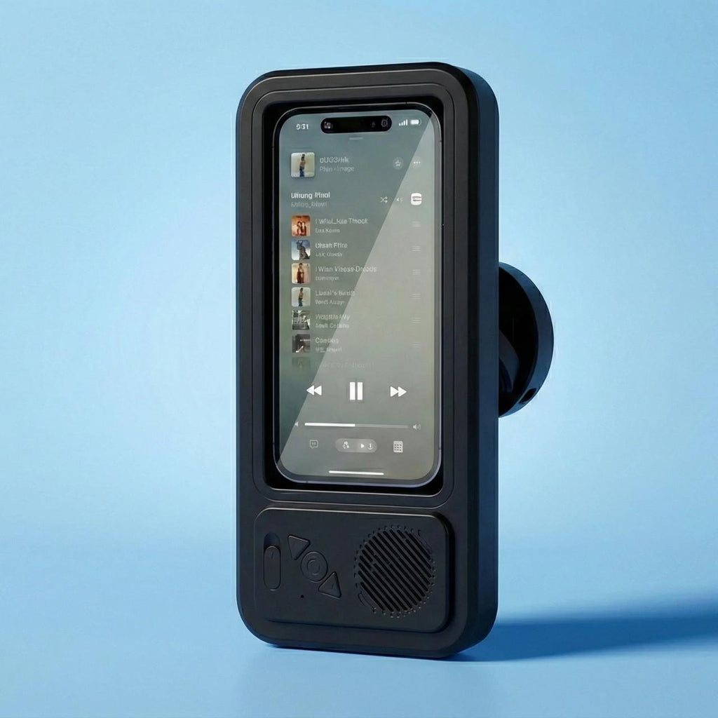 Waterproof Shower Phone Holder with Bluetooth Speaker