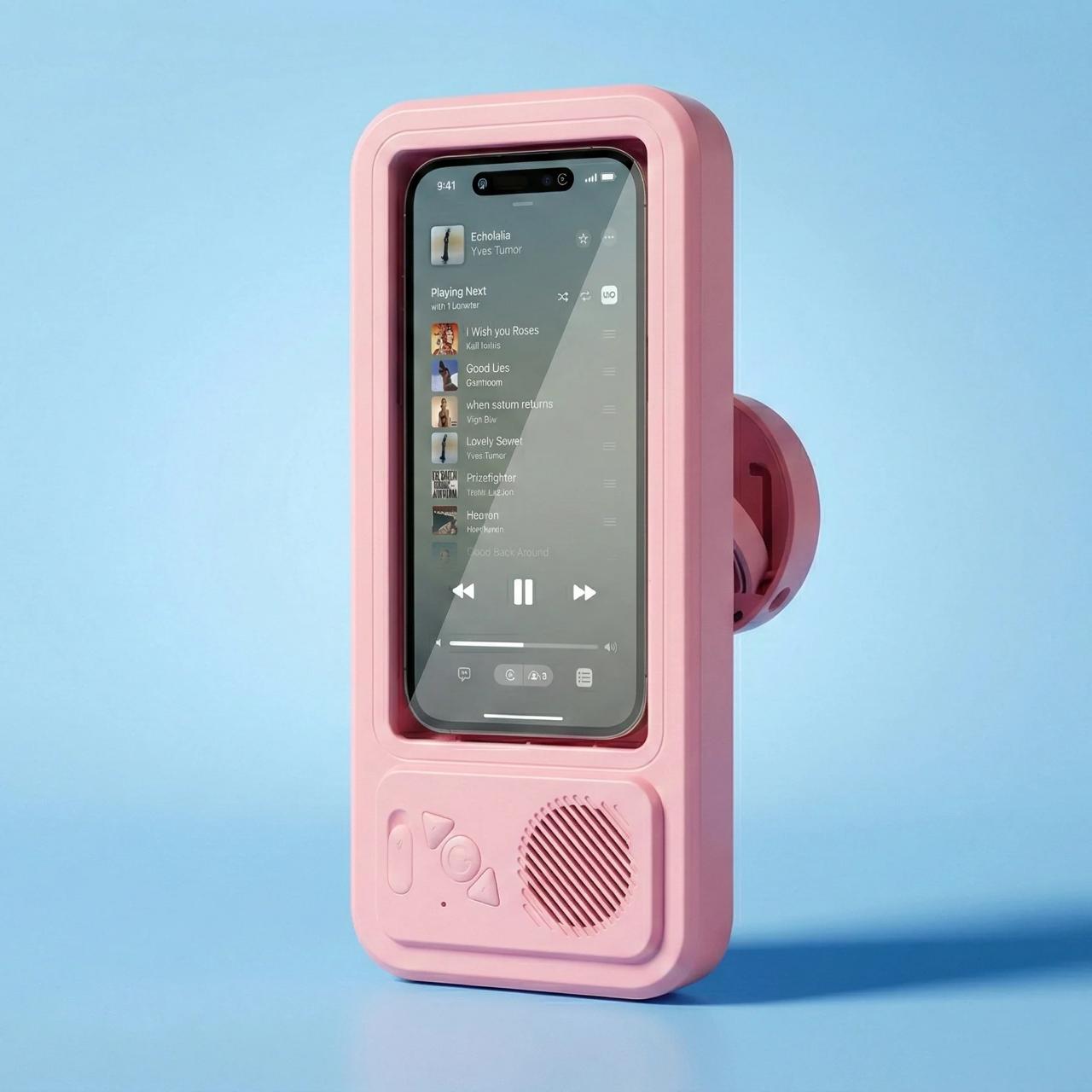 Waterproof Shower Phone Holder with Bluetooth Speaker